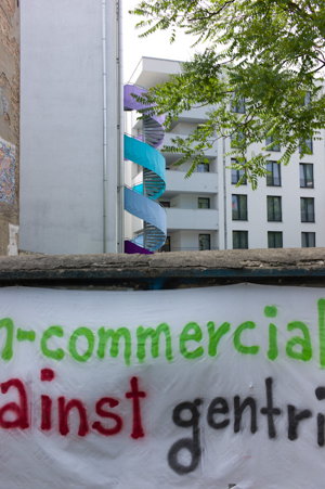 Anti-gentrification banner in Berlin-Mitte
